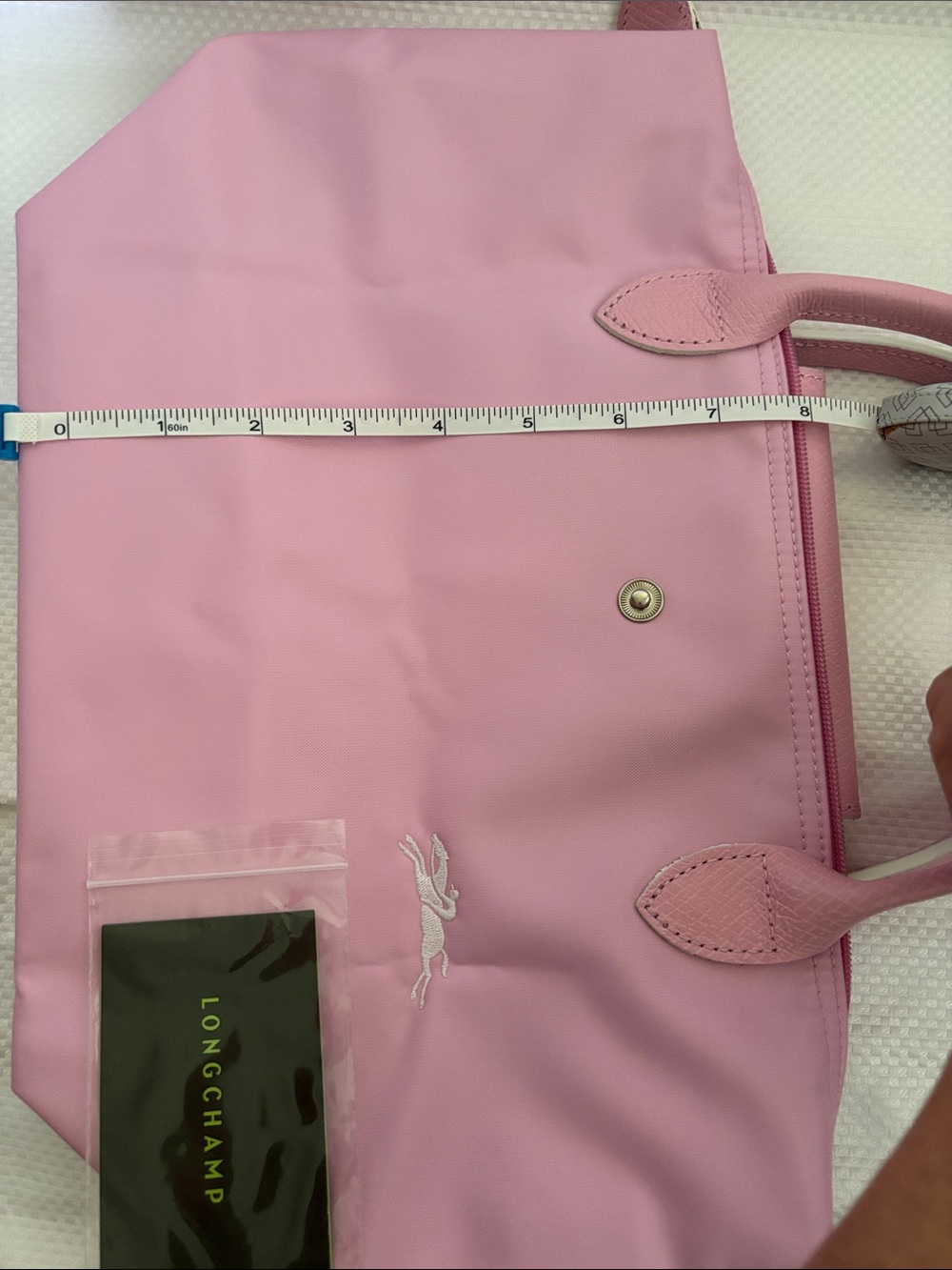 Longchamp Pink Nylon Small Le Pliage Tote with Top Handles - Picture 5 of 6